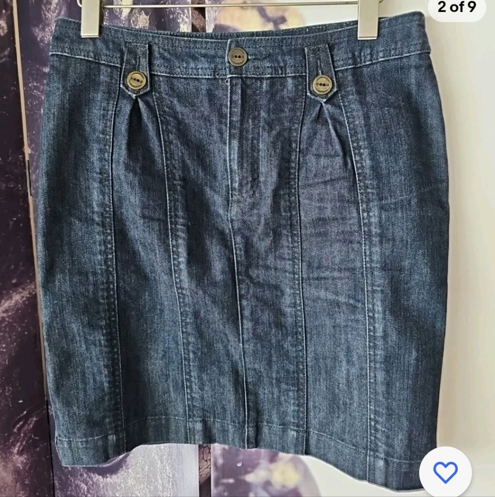 PILCRO AND THE LETTERPRESS Women's Denim Blue Knee Length ‎ Pencil Skirt Size 27